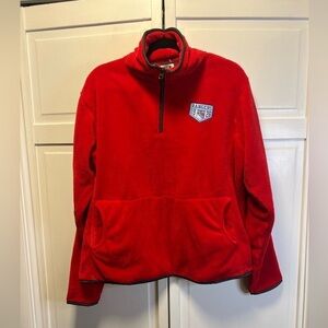NWT NY Ranger’s Official NHL 1/4 Zip Fleece Pullover Size Women’s XL Color Red